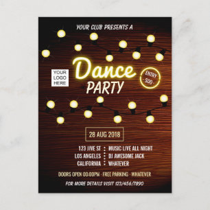 Carte Postale Fête de danse du festival de musique d'été du club