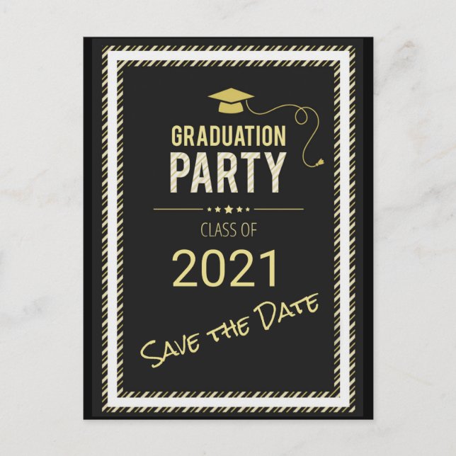 Carte Postale Fête de fin d'études Enregistrer la date (Devant)