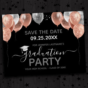 Carte Postale Fête de fin d'études Enregistrer la date Invitatio