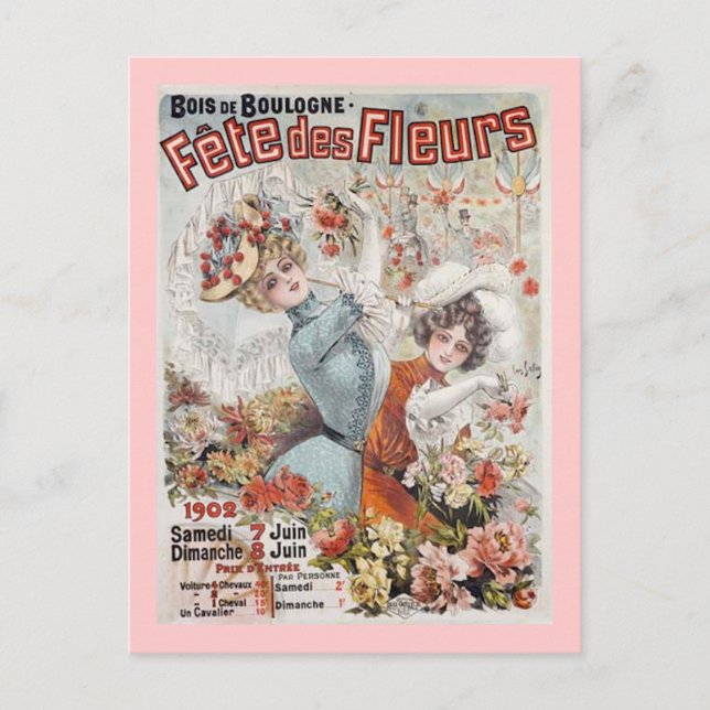 Carte Postale Fete de Fleurs (Devant)