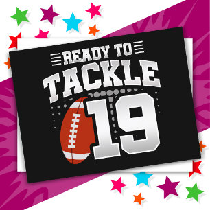 Carte Postale Fête de football à la tackle pour 19 ans 19e anniv