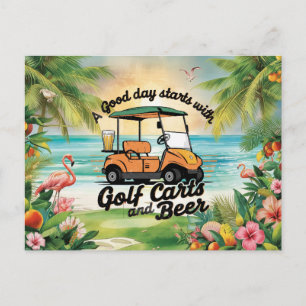 Carte Postale Fête de golf en Floride citation drôle pour golfeu