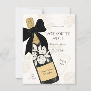 Carte Postale Fête de jeune fille Bouteille de vin mousseux Ruba