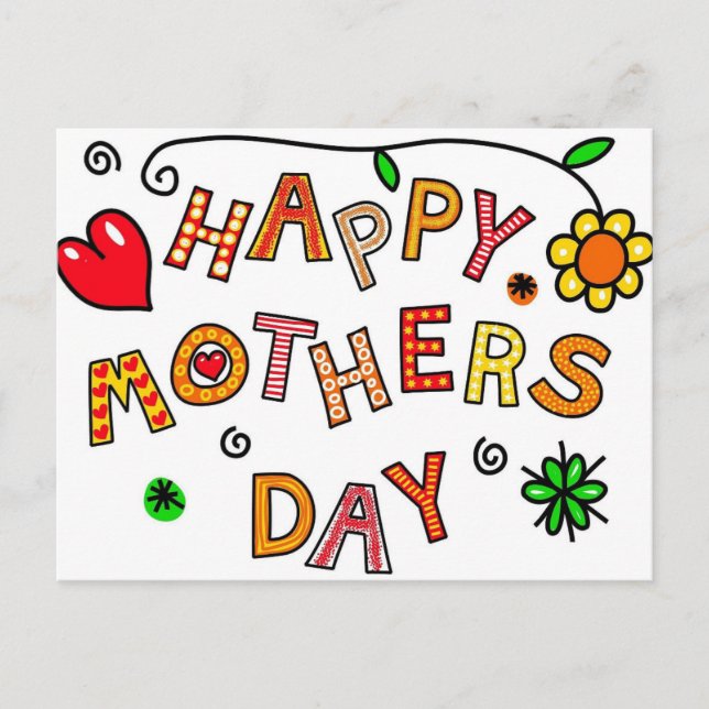 Carte Postale fête de la mère heureuse (Devant)