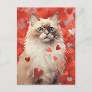Carte Postale Fête de la Saint Valentin de Birman cat