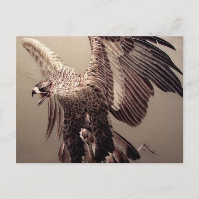 Carte Postale Fête de l'Indépendance Aigle Patriotique Broderie (Devant)