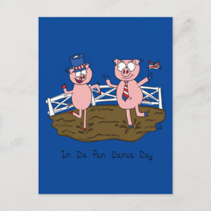 Carte Postale Fête de l'Indépendance Chiens amusants 4 juillet