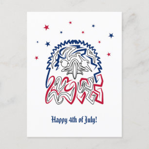 Carte Postale Fête de l'Indépendance Étoiles d'aigle américain