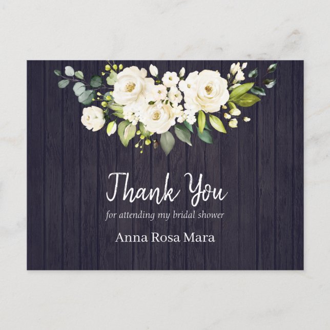 Carte Postale *~* Fête de mariage champêtre Bois Vieilli Rose Bl (Devant)