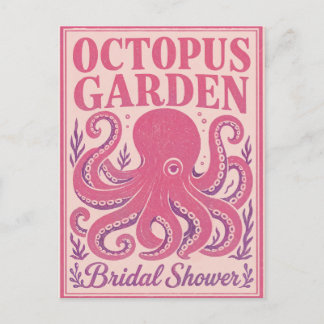 Carte Postale Fête de mariage drôle Octopus Party Côtière