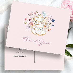 Carte Postale Fête de mariage thé rose