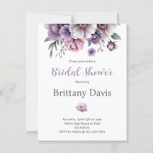 Fête de Mariée Floral Aquarelle Lavande