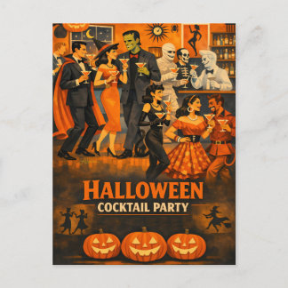 Carte Postale Fête de martini Halloween Moderne du Milieu du Siè