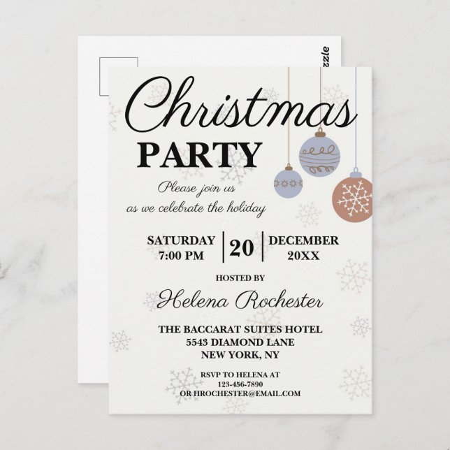 Carte Postale Fête de Noël (Devant / Derrière)