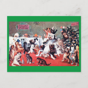 Carte Postale Fête de Noël avec chatons, Louis Wain