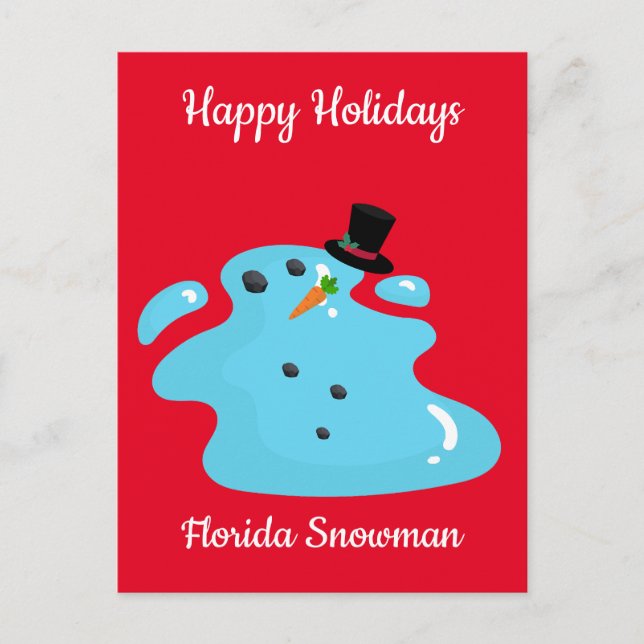 Carte Postale Fête de Noël de Floride Snowman (Devant)