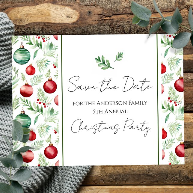 Carte Postale Fête de Noël de la famille Enregistrer la date (Créateur téléchargé)