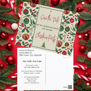 Carte Postale Fête de Noël de la famille Enregistrer la date