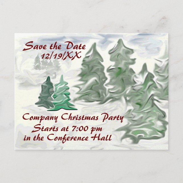 Carte Postale Fête de Noël de l'entreprise Enregistrer la date A (Devant)