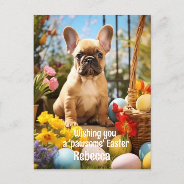 Carte Postale Fête de Pâques personnalisable avec Furry Friends (Devant)