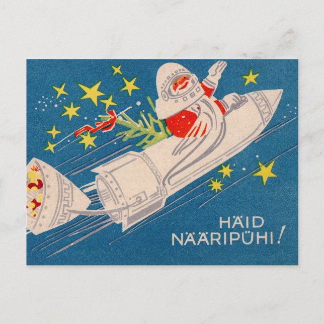 Carte Postale Fête de Rocket Père Noël (Devant)