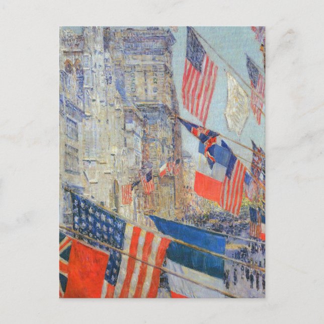 Carte Postale Fête des Alliés, mai 1917 par Childe Hassam, Art V (Devant)