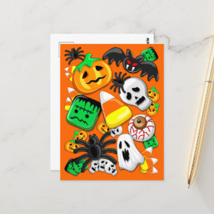 Carte Postale Fête des Candies Éffrayantes d'Halloween