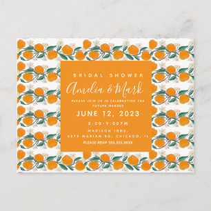 Carte Postale Fête des mariées Abstraite botanique orange dessin