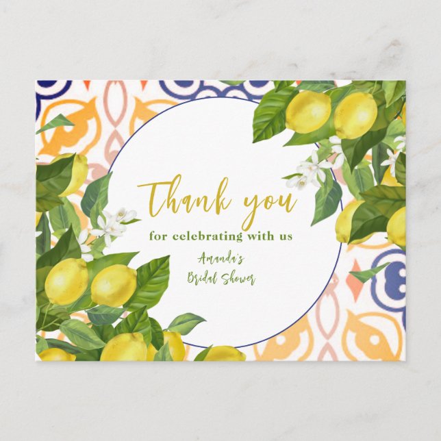 Carte Postale Fête des mariées de fleurs de citron méditerranéen (Devant)