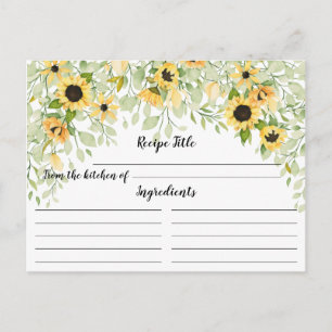 Carte Postale Fête des mariées de tournesol jaune automne Recett