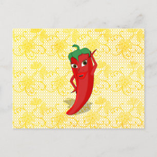 Carte Postale Fête des mariées Fiesta Avec Rouge Hot Pepper Diva