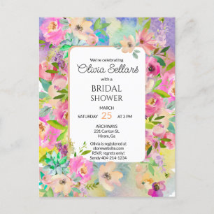 Carte Postale Fête des mariées florale brillante