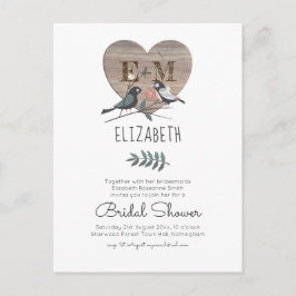 Carte Postale Fête des mariées Mariage en bois de coeur gravé