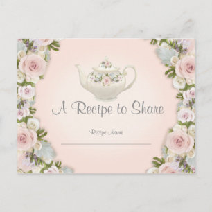 Carte Postale Fête des mariées Tea Party Recette Rose Plutôt flo