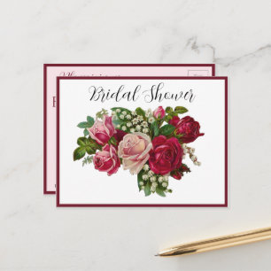 Carte Postale Fête des mariées victorienne classique Rose Lily V