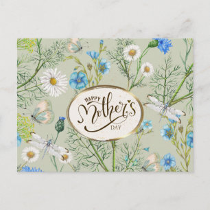 Carte Postale Fête des Mères Aquarelle Fleurs Bible Verse