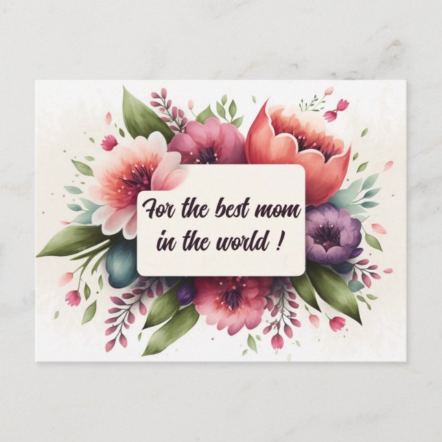 Carte postale Fête des Mères avec Bouquet Floral D (Devant)