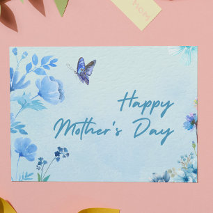 Carte Postale Fête des Mères Bleues
