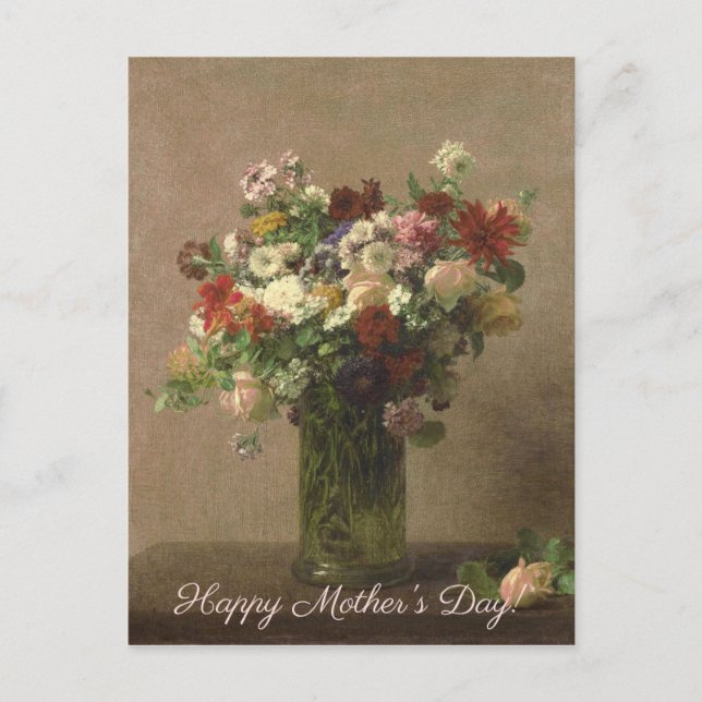 Carte Postale Fête des mères - Bouquet floral | Art français (Devant)