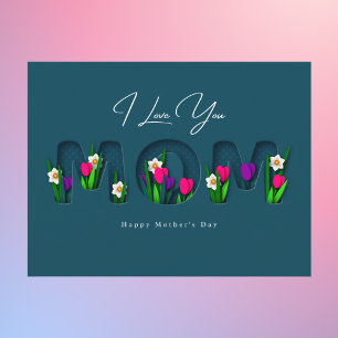 Carte Postale Fête des mères de la Meuse Floral Cut-Out