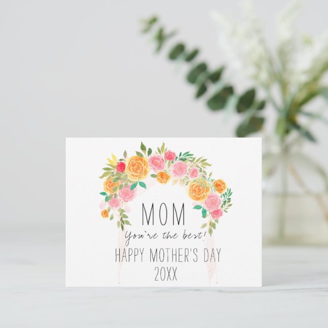 Carte Postale Fête des mères florales (Debout devant)