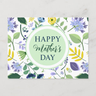 Carte Postale Fête des mères florales joyeuses