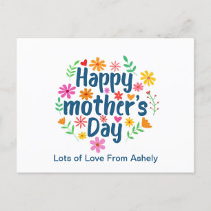 Carte Postale Fête des mères joyeuses florales sur mesure