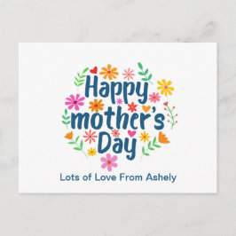 Carte Postale Fête des mères joyeuses florales sur mesure