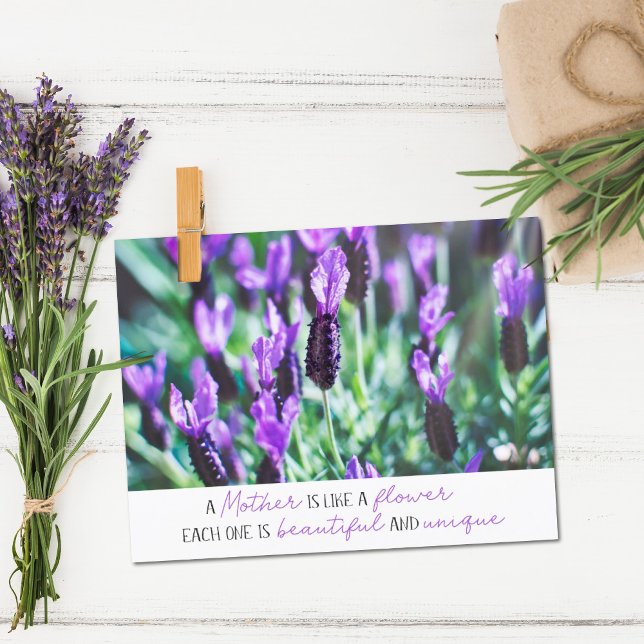 Carte Postale Fête des mères Lavender champ inspiration citation (Créateur téléchargé)