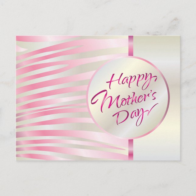 Carte Postale Fête des Mères lettrage or élégant rose luxe (Devant)