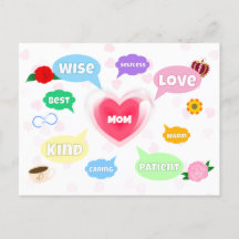 Fête des Mères Meilleure Maman Nuages de mots Cour