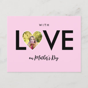 Carte Postale Fête des mères Photo personnalisée Cadre de coeur 
