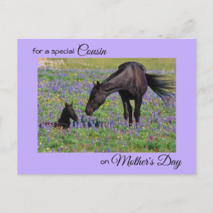 Carte Postale Fête des mères pour Cousin Mare & Foal Photo
