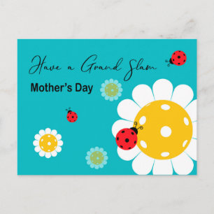 Carte Postale Fête des mères pour Pickleball Maman, turquoise